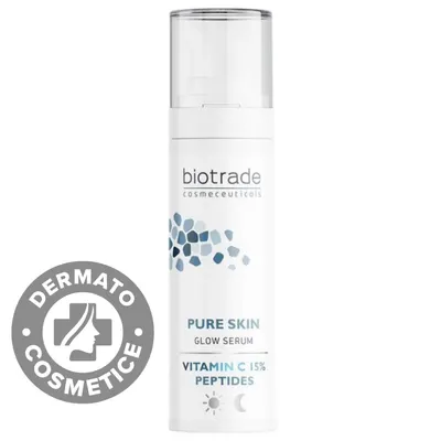 Ser iluminator cu vitamina C si peptide Pure Skin, 30ml, Biotrade