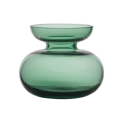 Vază verde din sticlă lucrată manual (înălțime 9 cm) Inu – Zone