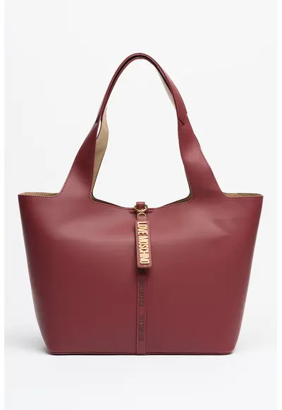 Set de geanta tote din piele ecologica si etui - Violet tyrian