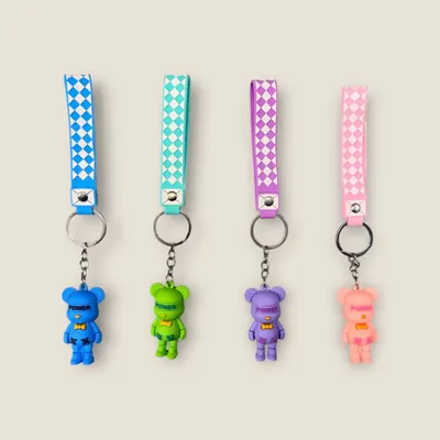 Breloc cu ursuleț pentru copii – Accesoriu colorat pentru ghiozdan și chei,En-gros