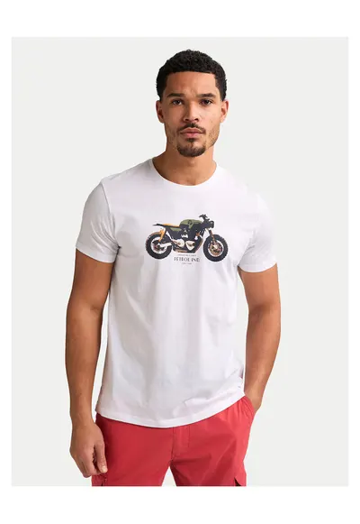 Tricou barbati alb - bumbac