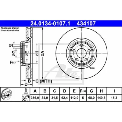 Disc frana ATE 24.0134-0107.1