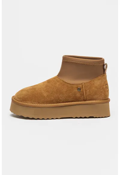 Ghete slip-on din piele intoarsa Harper - Maro camel