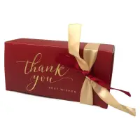 Cutie hârtie cu fundă Thank you 14x7x4.5cm - roșu (set 50 buc) - Default Title