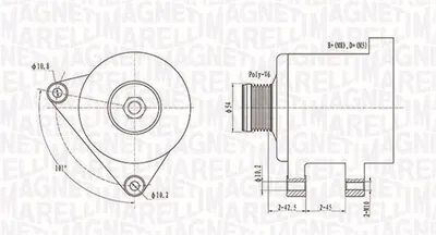 Alternator (14v, 150a) Alfa Romeo Gt; Citroen C5 I, C8, Evasion, Jumper, Jumpy, Xsara; Fiat Ducato, Ulysse; Lancia Phedra; Peugeot 206, 307, 406, 607, 806, 807, Boxer, Expert 1.6-2.2d Dupa 1998