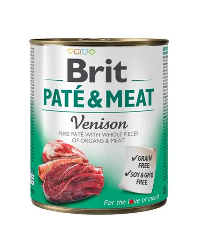 BRIT Pate&amp;Meat venison 800 g Conserva pentru caine, cu vanat