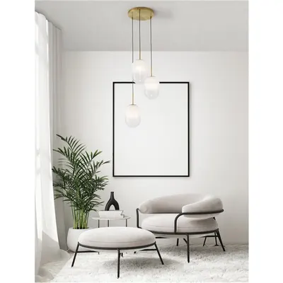 Lampa suspendata CHRYSI Alama aurie Metal Gradient Alb Sticla LED Ε14 3x5 Wat 230 Volt IP20 Fara bec