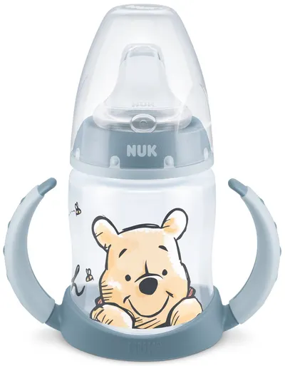 Biberon Nuk - Disney, TC, cu tetina pentru suc, 150 ml, albastru