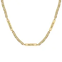Cosmos - Colier personalizat cu tablite si nume din argint 925 placat cu aur galben 24K