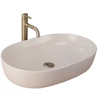Lavoar cu montare pe blat 61 cm, bej mat, oval, Rea Cleo