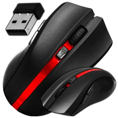 Mouse gaming DexXer, Wireless 2.4 G, USB, FastCharge, Design ergonomic, Negru Rosu