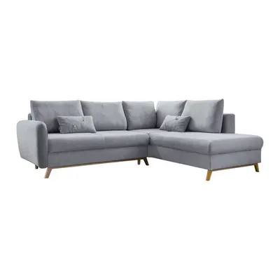 Colțar extensibil cu șezlong pe partea dreaptă Miuform Scandic Lagom L, gri deschis