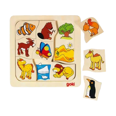 Joc puzzle de asociere Casutele animalelor 2