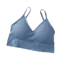 Bustiera Sport pentru Dama, cu Bretele si Spatele Gol, Fara Cusaturi, Model Push Up, Marime S/M, Bleu, MIX14107