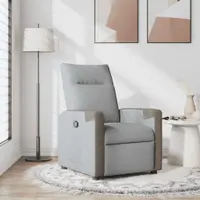 Gossi fotoliu rabatabil, gri deschis, material textil