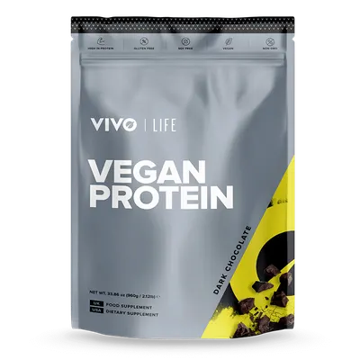 Proteine vegetale cu aroma de Ciocolata neagra Life, 960g, Vivo