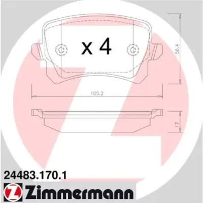 Set placute frana, frana disc ZIMMERMANN 24483.170.1