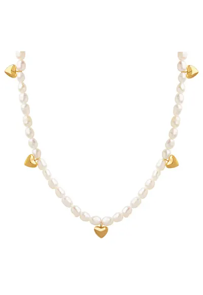 Colier Hearts and Pearls Gold