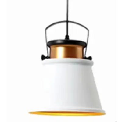 Vintage – Pendul metalic 1907 E27 250mm (alb-auriu)