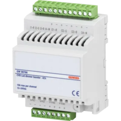 BOOSTER pentru CVD LED DIMMER - 4 canale- 10A - EASY - 4 module - montare pe sina omega
