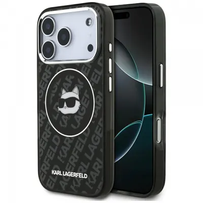 Husa MagSafe pentru Apple iPhone 17 Pro, Karl Lagerfeld, IML Choupette`s Head, Neagra