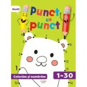 Punct cu punct. Coloram si numaram de la 1 la 30
