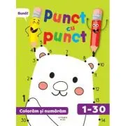 Punct cu punct. Coloram si numaram de la 1 la 30