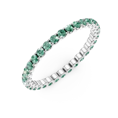 Inel eternity din aur alb cu smaralde de 0.5ct