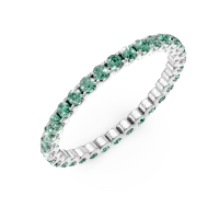 Inel eternity din aur alb cu smaralde de 0.5ct