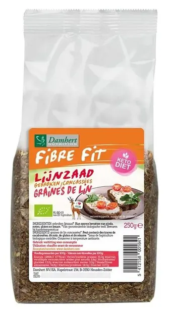 Semințe de in bio zdrobite, 250 g, Damhert
