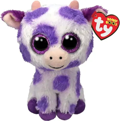 Jucărie de pluș TY Toys Beanie Boos - Vacă Ethel, 15 cm