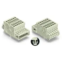2-conductor combi strip; 100% protected against mismating; Snap-in mounting feet; 1.5 mm²; Pin spacing 3.5 mm; 2-pole; 1,50 mm²; light gray