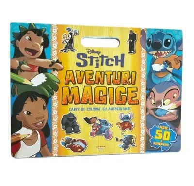 Carte de colorat cu autocolante, Disney Stitch, Aventuri Magice, Peste 50 de autocolante