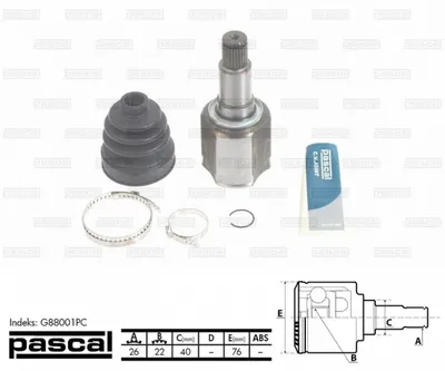 Cap planetara dreapta spre cutia de viteze (26z 22z 40mm) SUZUKI GRAND VITARA II 1.6-3.2 dupa 2005