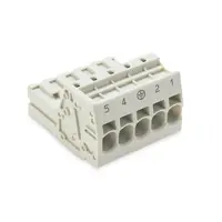 1-conductor male connector; 100% protected against mismating; Preceding ground contact; direct marking; 10 mm²; Pin spacing 7.62 mm; 5-pole; 10,00 mm²; light gray