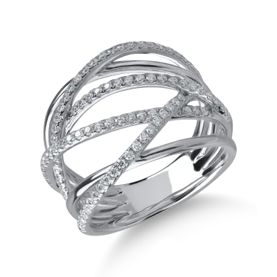 Inel din aur alb cu diamante microsetting de 0.5ct