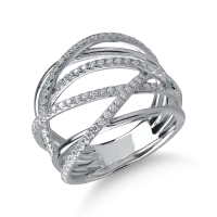 Inel din aur alb cu diamante microsetting de 0.5ct