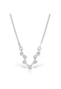 Colier Argint 925 placat cu rodiu cu cristale Swarovski® constelatie zodia varsator- - Alb Crystal