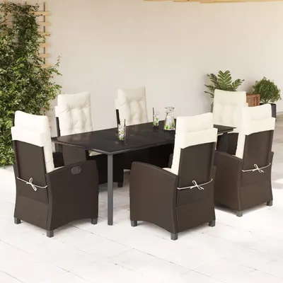 Gossi set mobilier de gradina cu perne, 7 piese, maro, poliratan