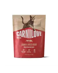 Hrană pisici sterilizate CARNILOVE Active 400 g cu miel și mistreț