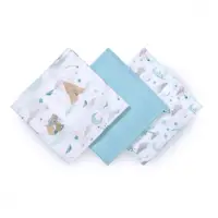 Set 3 scutece Babyono cu fibre bambus natural albastru