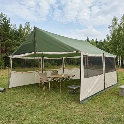 vidaXL Cort de Familie Verde 450 x 400 x 265 cm Poliester și oțel
