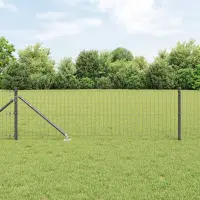 vidaXL Gard European cu Vârfuri 50 x 0,4 m Oțel cu strat de PVC Gri
