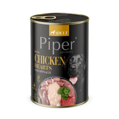 Hrana umeda pentru caini PIPER DOG, pui si spanac, 400g