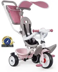 Tricicletă pentru copii 3 în 1 Smoby - Baby Balade Plus, roz