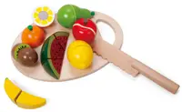 Set de taiat pentru copii Classic World - Fructe, din lemn