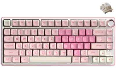 Tastatură mecanică Royal Kludge - R75 Pink Melody, comutator Cream, RGB, roz
