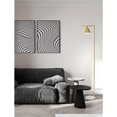 Lampa podea SWAY Brass Metal & Alb Marble Baza LED E27 1x12W 230V IP20 Fara bec Lungime cablu: 160 cm