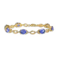 Bratara din aur galben cu tanzanite pear de 11.67ct si diamante de 0.4ct