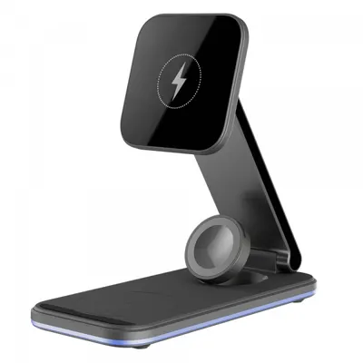 Incarcator Retea Wireless Proove Energy Fold 3in1, 15W, 1.67A, Negru WSEF15010001